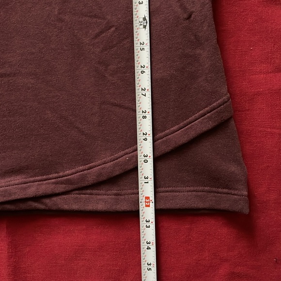 Earth Yoga Sz L Burgundy Organic Cotton Cozy Karma Sweatshirt Dress - Picture 16 of 16